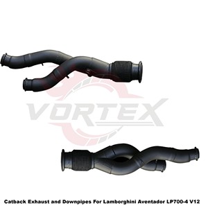 ท่อไอเสียแบบตรง Vortex Blue Burnt Titanium พร้อมดาวน์ไปป์สำหรับ Lamborghini Aventador LP700-4 V12 - Product Image 6