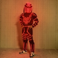 Costume de robot LED noir clouté pour adulte avec éclairage télécommandé pour spectacles sur scène et soirées en boîte de nuit - Nouveautés
