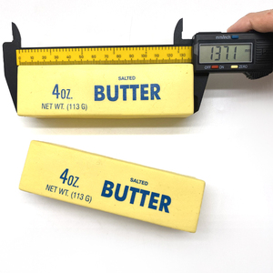 Giocattolo Morbido a Lenta Risalita in PU a Forma di Burro di <span class=keywords><strong>Medie</strong></span> Dimensioni, Giocattoli Mochi Quadrati a Forma di Blocco di Burro, Stampa Latte Giallo, Alimenti Simulati - Product Image 5
