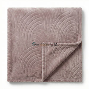 3D Jacquard Shu Velveteen Blanket Soft Warm Plush <b>Throw</b> <b>for</b> Hotel VIP Suites with Silk Ribbon Gift Packaging - Product Image 1