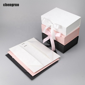 Chengruro pita kertas hadiah penutupan magnetik dapat dilipat gaya buku bentuk buku pita timbul untuk kemasan perhiasan makanan bayi - Product Image 3