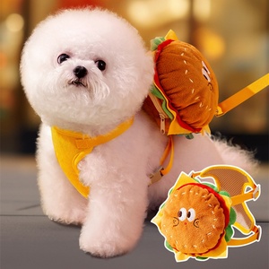 Mochila <span class=keywords><strong>para</strong></span> mascotas Pet Burger con correa de arrastre y arnés de pecho <span class=keywords><strong>para</strong></span> <span class=keywords><strong>perros</strong></span>, <span class=keywords><strong>para</strong></span> paseos, con bolsa portátil de gran capacidad <span class=keywords><strong>para</strong></span> snacks de perro - Product Image 1