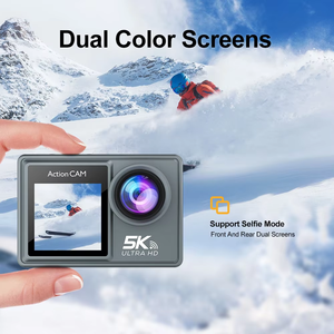 5K 30FPS 4K 60FPS Precio de fábrica Cámara DE ACCIÓN EIS WIFI Pantallas duales Cámara deportiva con antivibración y visión nocturna Cámara lenta - Product Image 4