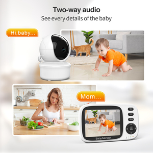Usine nouveau moniteur bébé 355 degrés 3.2 pouces écran vision nocturne modèle ECO bidirectionnel alarme de température bébé moniteur vidéo caméra - Product Image 3