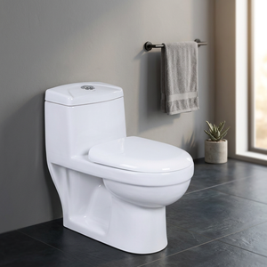 WC compact rectangulaire monobloc en céramique, à siphon en S, WC asiatique mural, équipement sanitaire pour salle de bain - Product Image 6