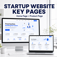 Conception et développement de sites web personnalisés pour startups avec proposition de valeur, aperçu du produit et profils des fondateurs
