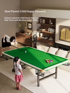 Guijia Home Solid Wood Foldable Pool Table Standard Large Size Chinese Black 8 <strong>Snooker</strong> Practice Five-Point Indoor Adult <strong>Gifts</strong> - Product Image 1