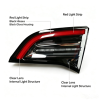Feu arrière intérieur droit pour Tesla Model 3 2020, référence OE 107740200F, ensemble de feux arrière LED.