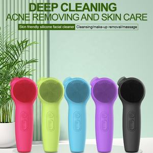 Nouveautés : Brosse nettoyante visage vibrante 3-en-1 personnalisable et portable pour usage domestique, soin de la peau, massage et nettoyage en profondeur des pores - Product Image 5