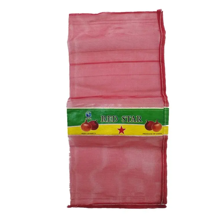 Qualidade durável Cor Vermelha Alho Plástico Embalagem Net Mesh Bag Para Cebola Gengibre Abóbora Maçã Laranja