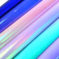 Tissu vinyle métallisé mat écologique PU holographique laser iridescent simili cuir pour chaussures, sacs, ceintures, accessoires, ameublement