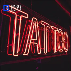 Rode Tattoo Neon Teken Voor Feest Op Maat Gemaakt Neon Led Licht Teken Glazen Buis Custom Logo Neon Borden Muur Decoratie