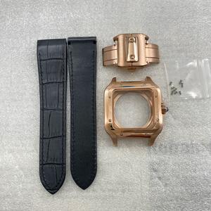 Kit de modification de mouvement NH35 pour montre carrée <span class=keywords><strong>Seiko</strong></span>, bracelets en cuir, boîtier en acier inoxydable 38 mm, pièces de montre NH35 - Product Image 1