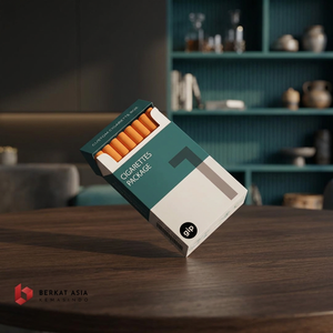 Boîte à cigarettes rigide portable, minimaliste, écologique, biodégradable, couleur turquoise, avec étiquette personnalisée pour un rangement moderne et élégant - Product Image 1