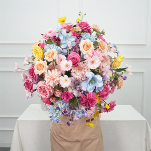 Wedding Road Leading Silk <b>Artificial</b> Flower Ball Roses Table Centerpiece Decor for Mother's Day Christmas Party - Product Image 1