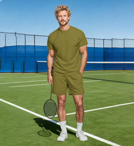 Ensemble <span class=keywords><strong>T</strong></span>-<span class=keywords><strong>shirt</strong></span> <span class=keywords><strong>et</strong></span> short en coton uni pour homme, couleur unie, 2 pièces, tenue décontractée d'é<span class=keywords><strong>t</strong></span>é, respirant, vêtements de détente – Collection 2026 à succès - Product Image 4