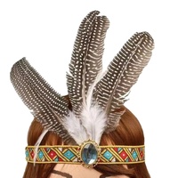 Coiffe à plumes bohème transfrontalière euro-américaine, accessoires de style ethnique tribal africain, ceinture indienne gypsy Yx154