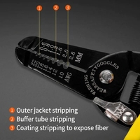 Pince à dénuder multifonction en acier inoxydable avec poignée noire et jaune pour installations électriques