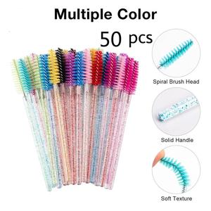 50 brosses à mascara en plastique jetables effet cristal brillant, applicateurs pour extensions de cils, outil de maquillage pour salon - Product Image 2