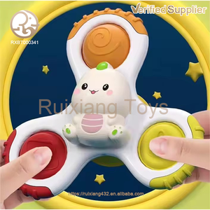 Approvisionnement d'usine PVC anneau de dentition <span class=keywords><strong>bébé</strong></span> jouet à mâcher <span class=keywords><strong>ventouse</strong></span> sensorielle rotatif Fidget Spinner jouet de bain refroidissement pour enfants - Product Image 6