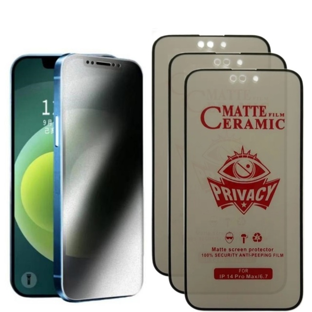 Matte Privacy Ceramic Screen Protector for iPhone 12 Pro Max 11 14 Plus 13 12 Mini XS Max XR X 8 7 Plus Anti-Spy Soft Film