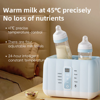 Pemanas Botol Ganda 4 in 1 Penghangat Susu Bayi Sterilisasi Penghangat Makanan dengan Layar LED 200W Multi Warna