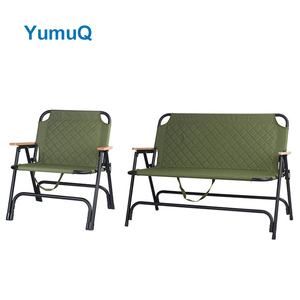 YumuQ 2 personas asiento doble aluminio ocio Camping playa Picnic plegable viaje pesca silla - Product Image 4