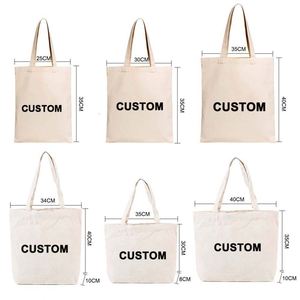 ถุงผ้าแคนวาสธรรมดาแบบรีไซเคิลได้ พร้อมพิมพ์ลายตัวอักษรโลโก้ตามสั่ง - Product Image 4