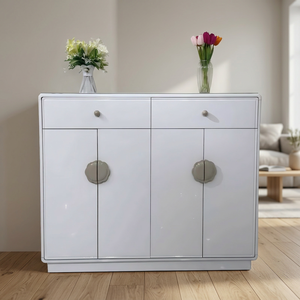 Modern Freestanding <b>Shoe</b> Cabinet with Ventilated Door Gray Plastic <b>Storage</b> Console for Living Room Home Furniture - Product Image 4