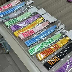 Wholesale Embroidered Nylon Wrist Strap Keychain with Metal Hook Multi-Purpose Phone Bag Clothes Hanging <b>Tag</b> Custom Logo - Product Image 1