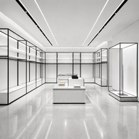 Système complet de présentoirs et de rayonnages pour vêtements avec éclairage LED pour boutiques de prêt-à-porter et magasins de vêtements sur mesure