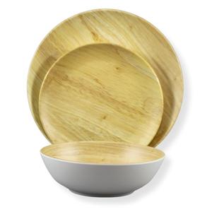 Juego de cena de <span class=keywords><strong>melamina</strong></span> de diseño de madera ecológico, <span class=keywords><strong>vajilla</strong></span> apta para lavavajillas sin BPA de <span class=keywords><strong>12</strong></span> <span class=keywords><strong>piezas</strong></span>, perfecta para 4 personas - Product Image 3