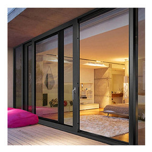 <span class=keywords><strong>Porte</strong></span> <span class=keywords><strong>coulissante</strong></span> en aluminium à <span class=keywords><strong>prix</strong></span> de gros, thermolaquée, <span class=keywords><strong>double</strong></span> <span class=keywords><strong>vitrage</strong></span> trempé, portes durables pour patio à vue panoramique - Product Image 1