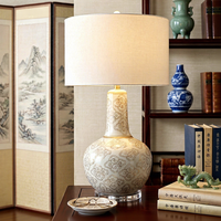 Lampe de table LED en céramique chinoise BGST, design moderne et créatif, pour la décoration de la maison, lampe de chevet, lampe de bureau pour salon, chambre, café, villa, hôtel