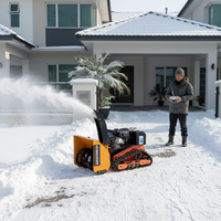 Souffleuse à neige sur chenilles télécommandée HD-60C, 7,5 CV, moteur Loncin, largeur de travail de 62 cm, souffleuse à neige à deux étages avec une portée de 10 m