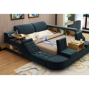 Giường ngủ đ<span class=keywords><strong>a</strong></span> năng hiện đại thiết kế mới, chất liệu da, tích hợp massage, kiểu tatami, giường thông minh với cổng sạc USB và loa - Product Image 6