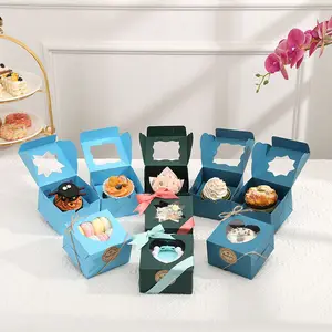 Экологически чистые бумажные картонные подарочные коробки BECAN, хлебобулочные коробки с окошком для кондитерских изделий и печенья