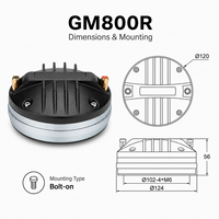 Haut-parleur à compression à diaphragme en titane haute fréquence de 2,95 pouces, goulot de 1,4 pouce, 8 ohms, 100 W, aimant néodyme