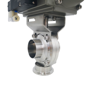 Giá 6Inch 152.4Mm Thép Không Gỉ SS304 Vệ Sinh Mông Hàn Khí Nén Van Bướm Với Giới Hạn Chuyển Đổi Và Van Điện Từ - Product Image 5