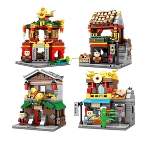 Bloques de Construcción para Niños de Partículas Pequeñas, Éxito de Ventas, Calle Comercial Antigua, Arquitectura Urbana, Estilo Nacional, Venta al por Mayor OEM - Product Image 1