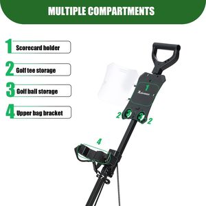 <span class=keywords><strong>Chariot</strong></span> de golf pliable à 2 roues, <span class=keywords><strong>chariot</strong></span> de golf léger pliable avec frein au pied et accessoires pour le parcours de golf - Product Image 5