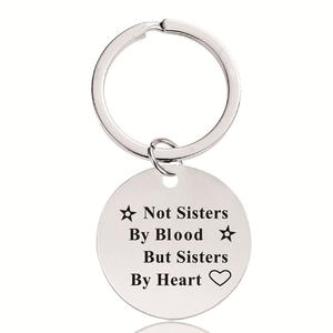 Llaveros <span class=keywords><strong>de</strong></span> plata <span class=keywords><strong>de</strong></span> acero inoxidable <span class=keywords><strong>de</strong></span> 18K, oro, azul y negro, no <span class=keywords><strong>hermanas</strong></span> por <span class=keywords><strong>sangre</strong></span>, sino <span class=keywords><strong>hermanas</strong></span> por Corazón, conjunto <span class=keywords><strong>de</strong></span> collar, joyería - Product Image 6