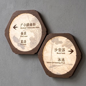 Proveedor de Señalización Interior Personalizada para Hoteles <span class=keywords><strong>Onsen</strong></span> <span class=keywords><strong>Japoneses</strong></span>, Diseño y Fabricación de Placas de Madera para Recepción de Spa, <span class=keywords><strong>Baños</strong></span> y Dirección de Habitaciones - Product Image 4