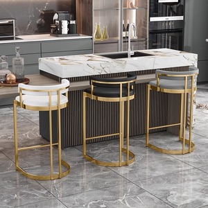 Chaises et tabourets <span class=keywords><strong>de</strong></span> <span class=keywords><strong>bar</strong></span> Wayon, modernes, luxueux, en métal haut <span class=keywords><strong>de</strong></span> gamme, en velours, avec siège pivotant, pour hôtel et restaurant, repas en plein air - Product Image 5