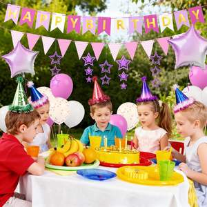 Decoraciones Rosas <span class=keywords><strong>de</strong></span> Cumpleaños para Niñas, Globos <span class=keywords><strong>de</strong></span> <span class=keywords><strong>Papel</strong></span> con Forma <span class=keywords><strong>de</strong></span> Estrella, Guirnalda, Artículos Perfectos para Fiestas <span class=keywords><strong>de</strong></span> Adolescentes y Mujeres - Product Image 4