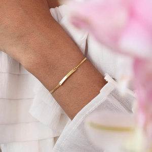 Bracelet personnalisé gravé en acier inoxydable plaqué or, chaîne <span class=keywords><strong>gourmette</strong></span> cubaine, bijou confortable pour demoiselles d'honneur - Product Image 5