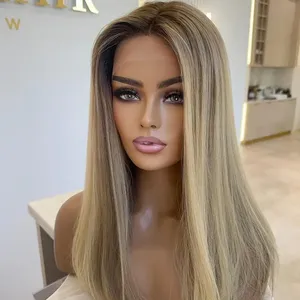 Parrucche Kasher Ebraiche da Donna in Capelli Umani Europei Vergini Naturali al 100% con Base in Seta, Colore Biondo Cenere, Lisci/Leggermente Ondulati - Product Image 4