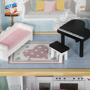 Juguete educativo grande DIY certificado FSC, casa <span class=keywords><strong>de</strong></span> <span class=keywords><strong>muñecas</strong></span> <span class=keywords><strong>de</strong></span> madera para niñas <span class=keywords><strong>con</strong></span> elevador W06A400B - Product Image 3