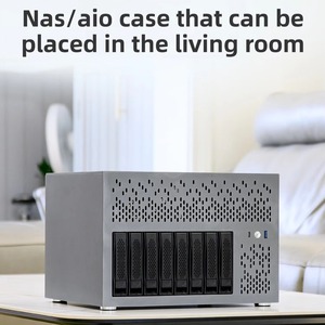 Gabinete NAS de 8 Baias com Hot Swap, Suporta Placas-Mãe ATX, <span class=keywords><strong>MATX</strong></span>, ITX, Fonte SFX e 7 Slots PCIe - Product Image 1