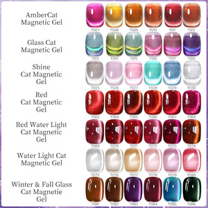 Gel magnétique pour ongles effet œil de chat, 42 couleurs, perles de verre, 15 ml, rouge brun brillant, pour salon de manucure, DIY, vente en gros - Product Image 2